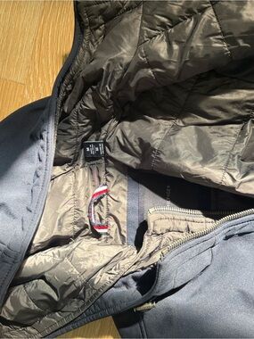 Tommy Hilfiger Navy Quilted Jacket with Flag Trim
